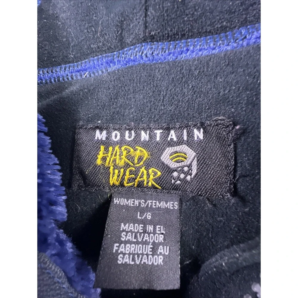 Mountain Hardware Fleece Jacket Women's L Deep Pile‎ Sherpa Cuffs Lining Blue